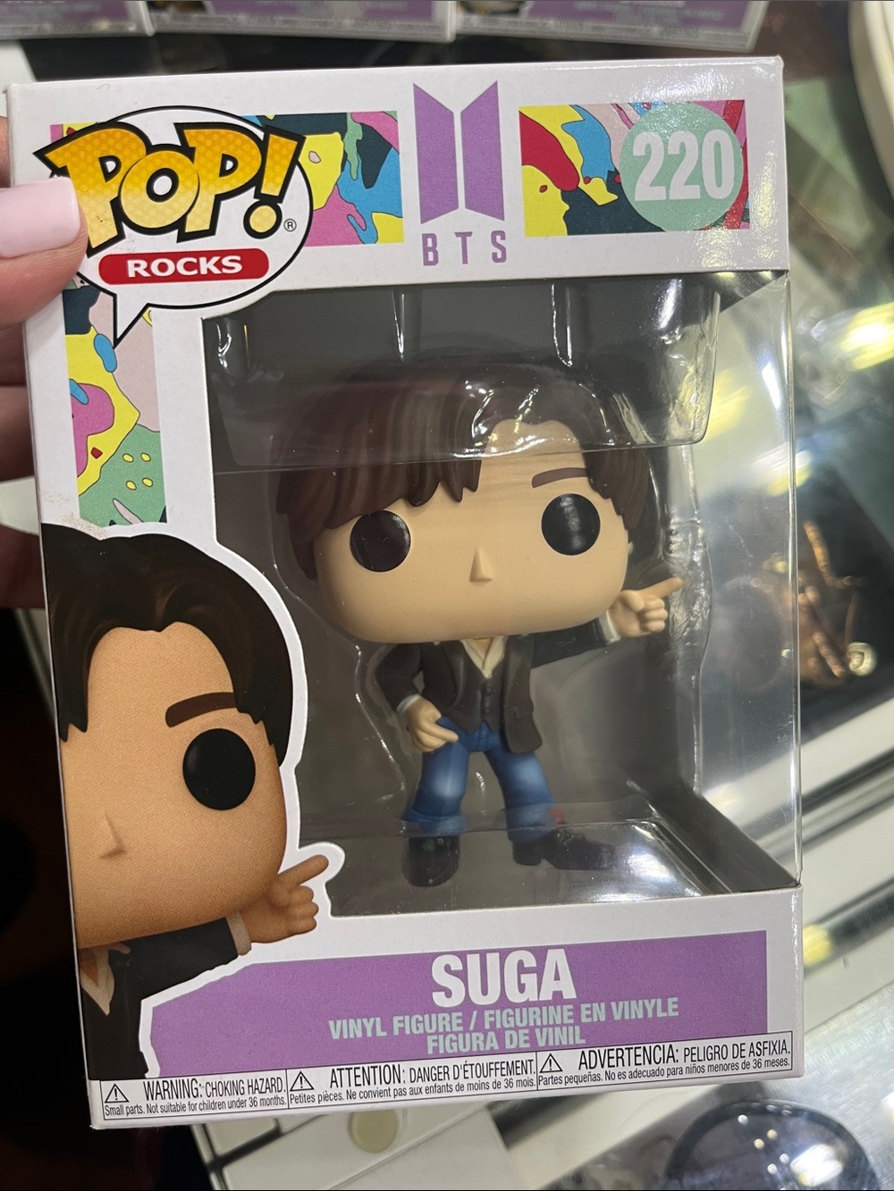 Funko Pop! Rocks BTS Suga Vinyl Figure – Purple, Blue, Brown